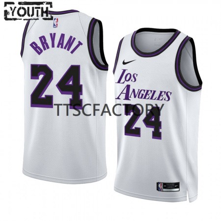Maillot Enfant Los Angeles Lakers Kobe Bryant 24 Nike 2022-23 City Edition Blanc Swingman